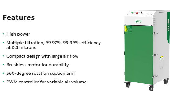 Máy hút khói đa tầng lọc công suất cao VILLO