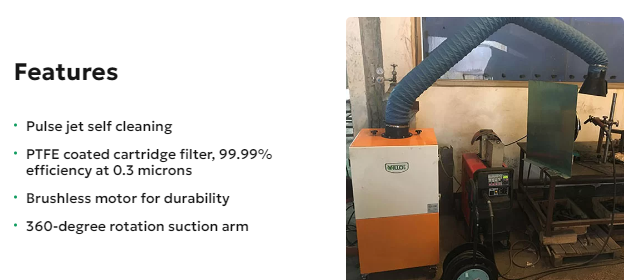 Máy Hút Khói Có Bộ Lọc Tự Làm Sạch VILLO – Self-Cleaning Filter Cartridge Fume Extractor