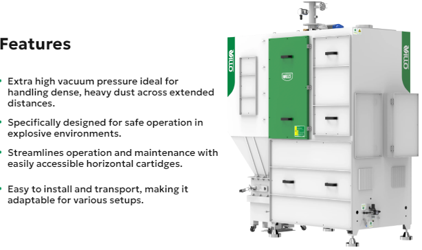 Máy Hút Bụi Chống Cháy Nổ – High Vacuum & Horizontal Cartridge