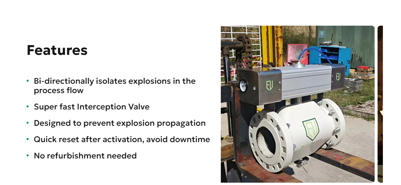 Ưu điểm của Van Cách Ly Chống Nổ Loại Van Chèn/Van Vòi